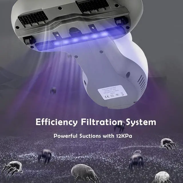 Alt view image 4 of 7 - Hersven Mattress Vacuum Cleaner, UV Bed Vacuum Cleaner 12KPa Handheld Vacuum Upgraded Effectively Clean Up Bed, Pillows, Cloth Sofas, Carpets and Ther Fabric Surfaces