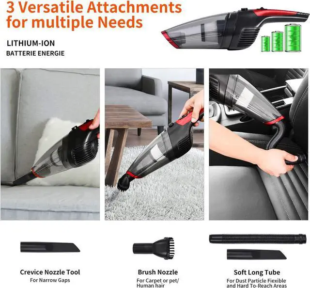 Alt view image 4 of 7 - Fityou Handheld Vacuum Cleaner Cordless, Rechargeable (USB Charge), Powerful Suction Cleaner, Portable Hand Vacuum for Pet Hair Home and Car Cleaning, Wet & Dry