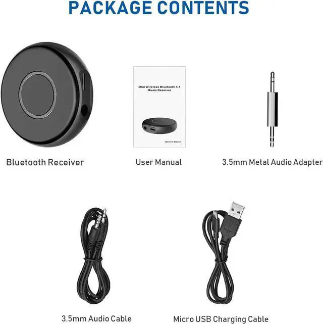 Alt view image 7 of 7 - Bluetooth 5.0 Aux Adapter for Car Wireless Audio Receiver Portable Hands-Free Kit With RCA AUX 3.5mm for Home/Car Stereo Music Streaming Sound System