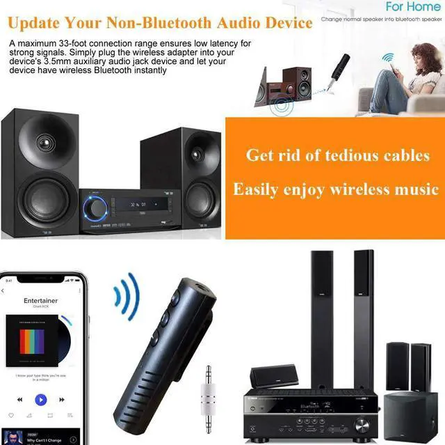 Alt view image 6 of 6 - Bluetooth V5.0 Output Audio Receiver Mini Wireless 3.5mm Jack Aux Adapter Portable for Headphones Speakers Car/Home Stereo System(Black)