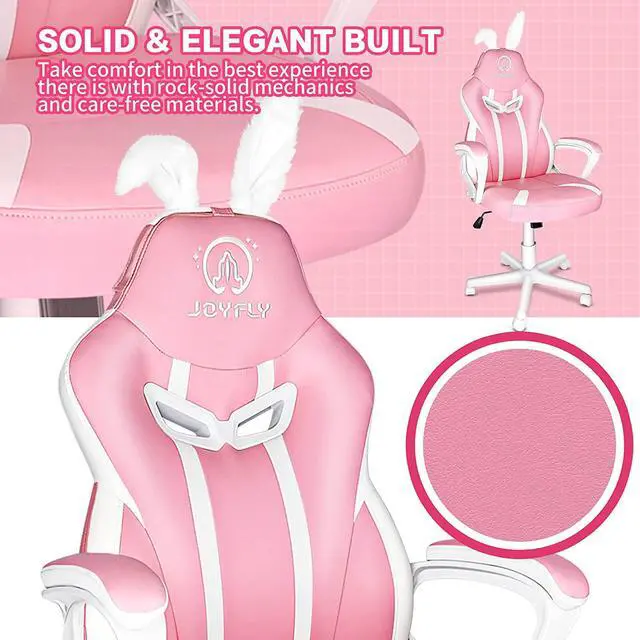 Alt view image 7 of 7 - JOYFLY Pink Gaming Chair, Computer Gaming Chair for Adults Teens Kids Gamer Chair Video Game Chairs, Silla Gamer Ergonomic PC Office Chair with Lumbar SupportPink