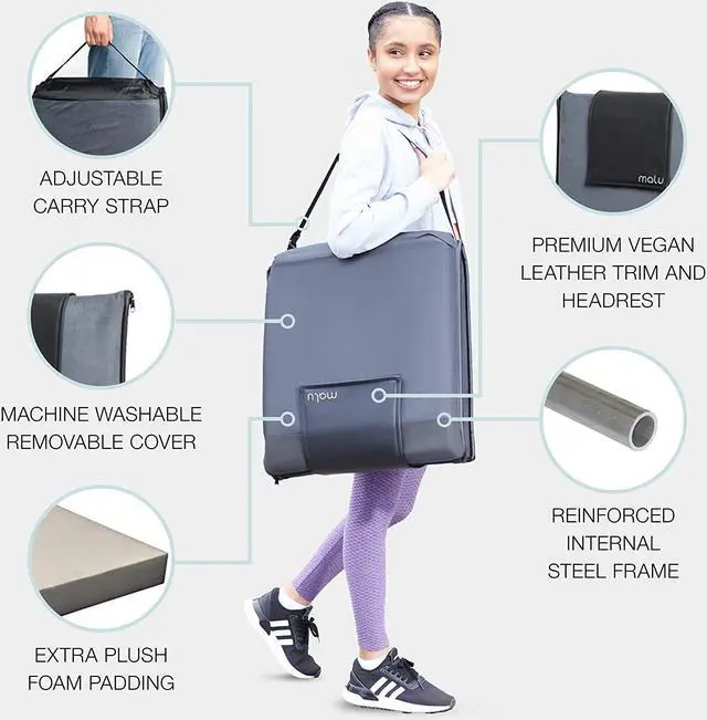 Alt view image 3 of 7 - malu Extra Large Padded Floor Chair w/Back Support - Japanese Chair Meditation Cushion, Comfortable Folding Backrest, Removable Easy Wash Cover