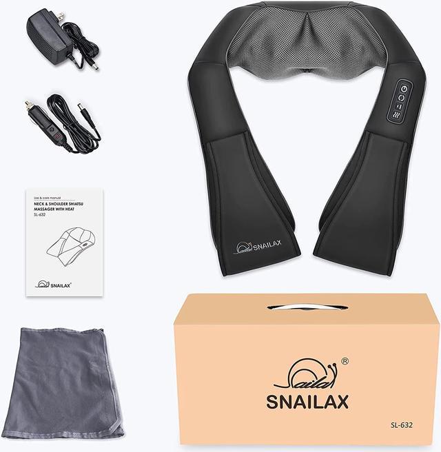 Alt view image 6 of 6 - Snailax Shiatsu Neck and Shoulder Massager - Back Massager with Heat, Deep Kneading Electric Massage Pillow for Neck, Back, Shoulder,Foot,Body