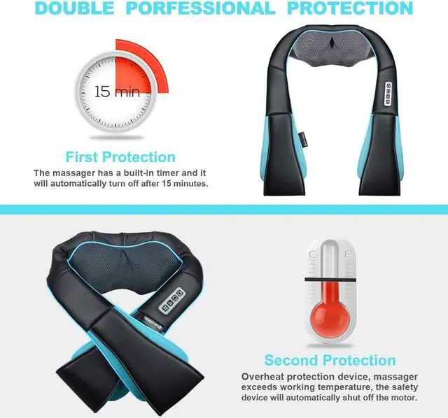 Alt view image 3 of 7 - Neck Shoulder Back Massager with Heat - Shiatsu Neck Massager Present, Gift for Men/Women/Mom/Dad - Deep Kneading Massage for Neck, Back, Shoulder, Waist, Leg, Feet and Muscle