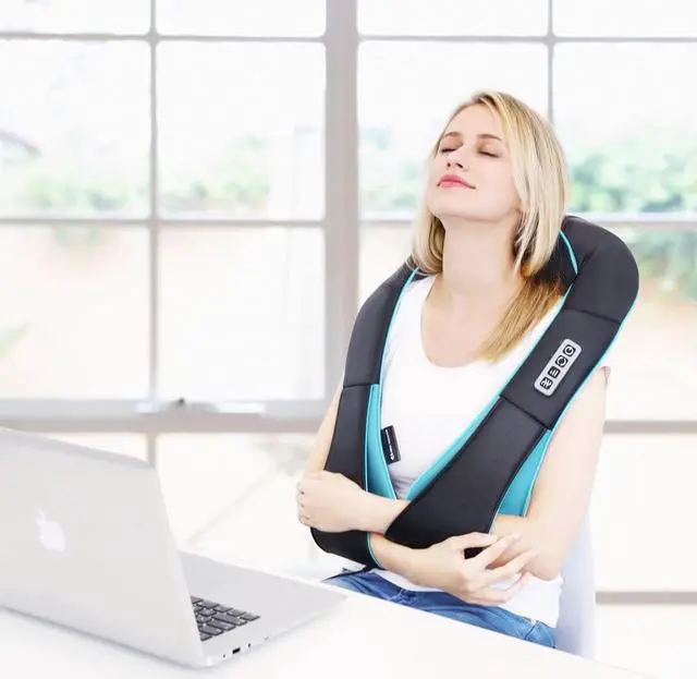 Alt view image 4 of 7 - Neck Shoulder Back Massager with Heat - Shiatsu Neck Massager Present, Gift for Men/Women/Mom/Dad - Deep Kneading Massage for Neck, Back, Shoulder, Waist, Leg, Feet and Muscle