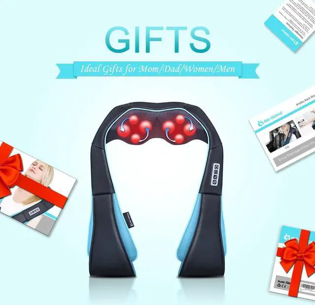 Alt view image 6 of 7 - Neck Shoulder Back Massager with Heat - Shiatsu Neck Massager Present, Gift for Men/Women/Mom/Dad - Deep Kneading Massage for Neck, Back, Shoulder, Waist, Leg, Feet and Muscle