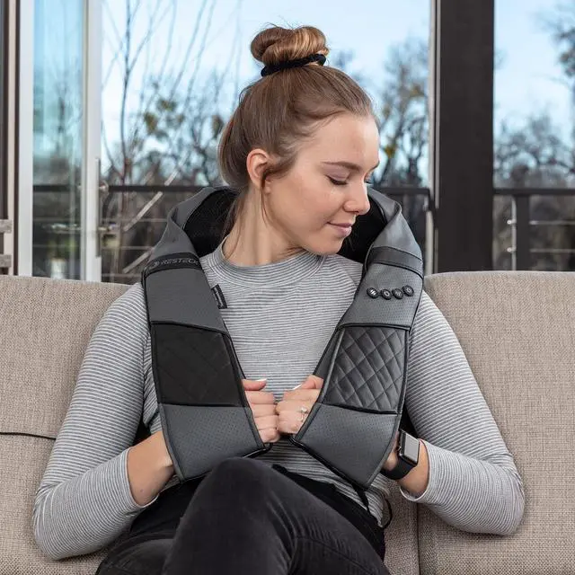 Alt view image 2 of 7 - Massagers for Neck and Back with Heat - Deep Tissue 3D Kneading Pillow, Electric Shiatsu Shoulder Massage, Foot, Legs,Body - Relieve Muscle Pain - Office, Home  Car