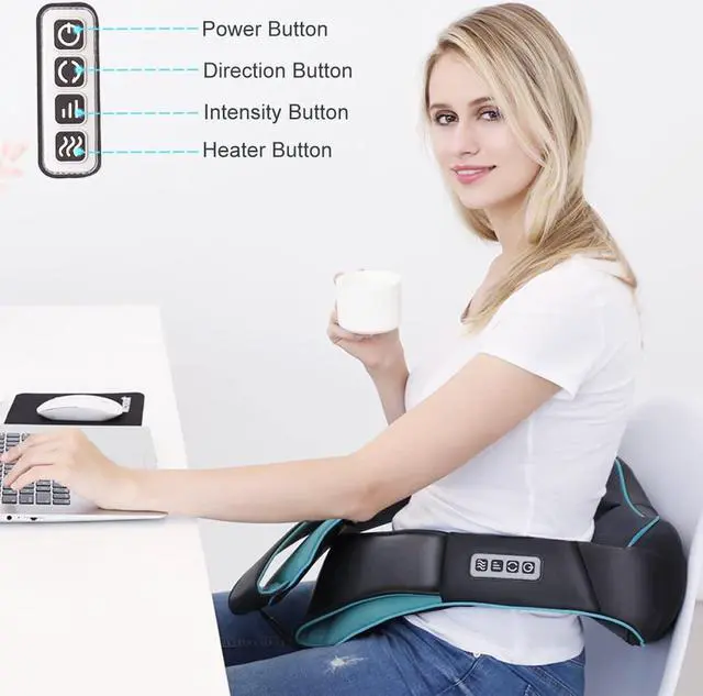 Alt view image 3 of 7 - Shiatsu Back Shoulder and Neck Massager with Heat, Electric Deep Tissue 4D Kneading Massage, Best Gifts for Women Men Mom Dad