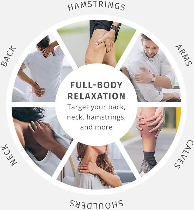 Alt view image 6 of 7 - Back Massager - Heated Automatic Percussion Back, Body and Neck Massager with Duel Pivoting Heads, Interchangeable Nodes, For Shoulders, Legs and Feet, White