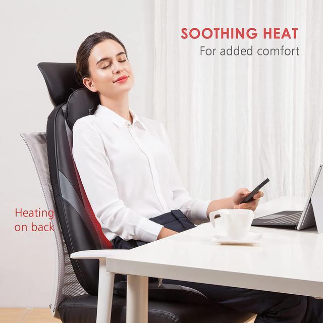 Alt view image 3 of 7 - Snailax Shiatsu Massage Cushion with Heat Massage Chair Pad Kneading Back Massager for Home Office Seat use