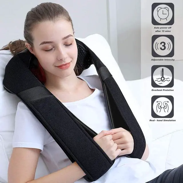 Alt view image 6 of 7 - Neck Massager, Shiatsu Back Massager with Heat, Electric Pillow for Neck, Back, Shoulder, Foot, Leg, Muscle Pain Relief, Shoulder Birthday Gifts