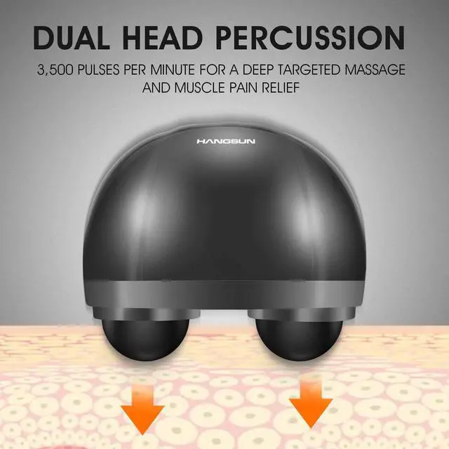 Alt view image 3 of 6 - Handheld Neck Back Massager MG460 Deep Tissue Percussion Massage for Shoulder, Leg, Foot, Muscles, Electric Double Head Full Body Massagers