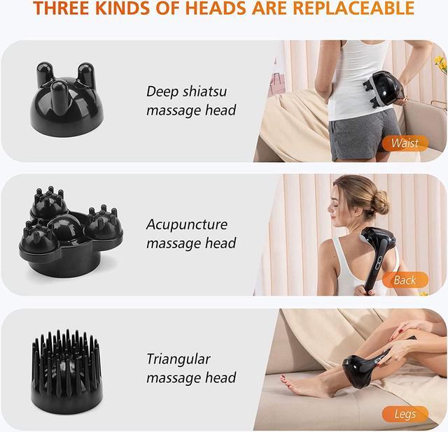 Snailax Cordless Handheld Back Massager with Heat,Deep Tissue Percussion  Massager, 3 Sets of Dual Pi…See more Snailax Cordless Handheld Back  Massager