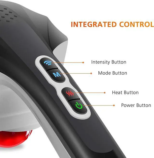 Alt view image 7 of 7 - Snailax Cordless Handheld Back Massager with Heat,Deep Tissue Percussion Massager, 3 Sets of Dual Pivoting Heads,Rechargeable Hand Held Massager for Neck,Back Shoulder,Calf,Legs
