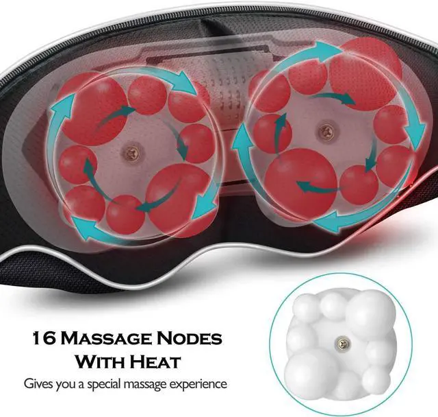 Alt view image 2 of 7 - Shiatsu Neck and Back Massager with Heat Deep Tissue Kneading Sports Recovery Massagers for Neck, Back, Shoulders, Foot, Relaxation Gifts for Him,Her,Women,Men