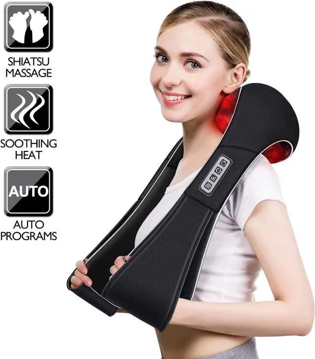 Alt view image 5 of 7 - Shiatsu Neck and Back Massager with Heat Deep Tissue Kneading Sports Recovery Massagers for Neck, Back, Shoulders, Foot, Relaxation Gifts for Him,Her,Women,Men