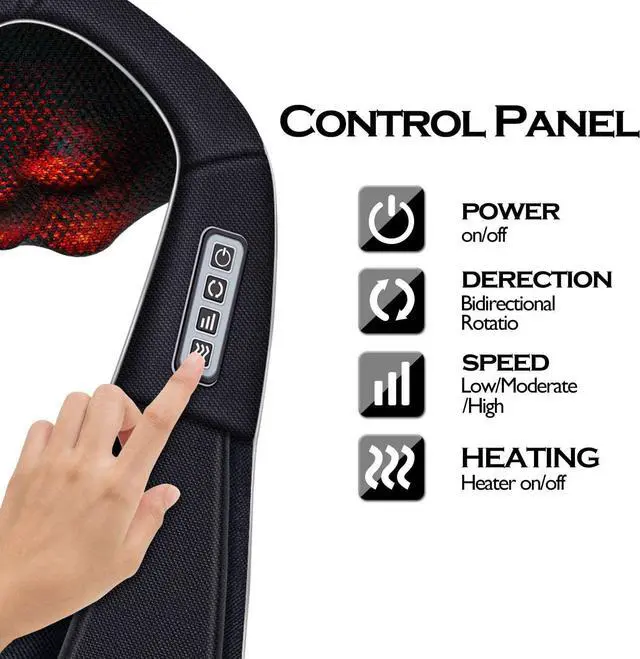 Alt view image 3 of 7 - Shiatsu Neck and Back Massager with Heat Deep Tissue Kneading Sports Recovery Massagers for Neck, Back, Shoulders, Foot, Relaxation Gifts for Him,Her,Women,Men