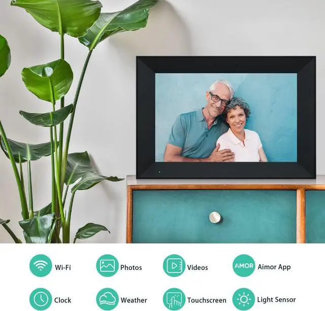 Alt view image 4 of 7 - Digital Photo Frame 10.1 Inch WiFi Digital Picture Frame IPS HD Touch Screen Smart Cloud Photo Frame with 16GB Storage, Auto-Rotate, Easy Setup to Share Photos or Videos Remotely via AiMOR APP (Black)
