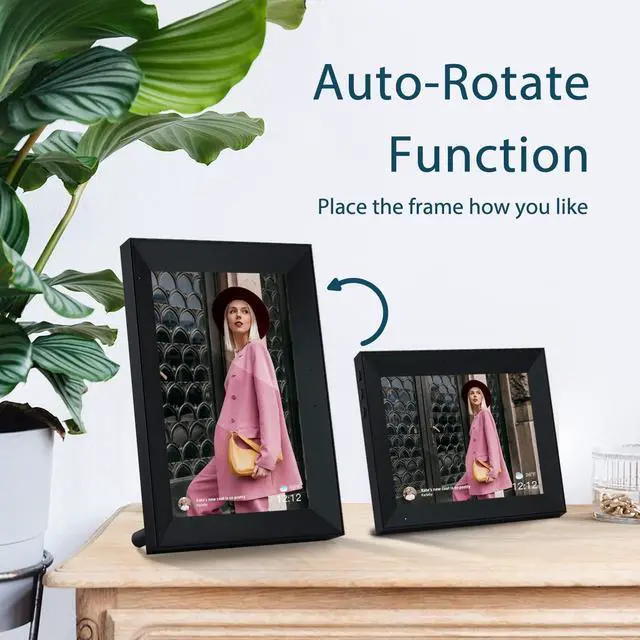 Alt view image 6 of 7 - Digital Photo Frame 10.1 Inch WiFi Digital Picture Frame IPS HD Touch Screen Smart Cloud Photo Frame with 16GB Storage, Auto-Rotate, Easy Setup to Share Photos or Videos Remotely via AiMOR APP (Black)