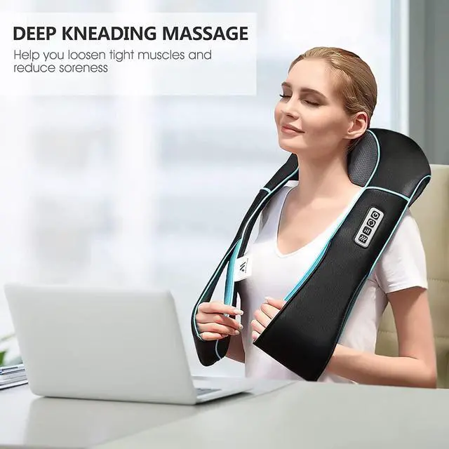 Alt view image 4 of 7 - Massager with Heat - Deep Tissue Kneading Electric Back Massage for Neck, Back, Shoulder, Waist, Foot - Shiatsu Full Body Massage, Relax Gift for Her/Him/Friend/Dad/Mom