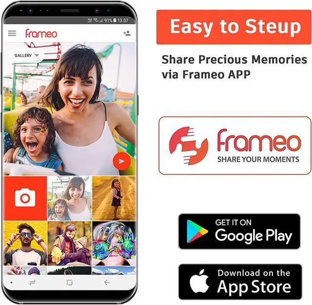 Alt view image 3 of 7 - 10.1 inch Digital Picture Frame WiFi Smart Digital Photo Frame Wood IPS HD 1280 * 800 1080P Touch Screen Auto-Rotate Easy Setup to use Free Share Photos and Videos Gift for mon Father Women