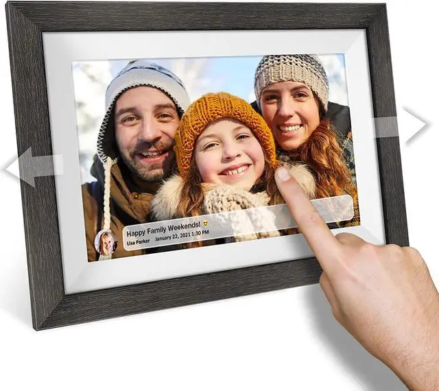 Alt view image 5 of 7 - 10.1 inch Digital Picture Frame WiFi Smart Digital Photo Frame Wood IPS HD 1280 * 800 1080P Touch Screen Auto-Rotate Easy Setup to use Free Share Photos and Videos Gift for mon Father Women