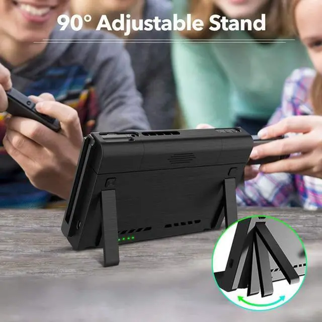 Alt view image 3 of 7 - 10000mAh Battery Charger Case, Compatible with Nintendo Switch & Nintendo Switch OLED Model, Portable Backup Battery Pack, Travel Power Bank, 2-Game Card Slots, Dual Type-C, Micro USB Charging Ports