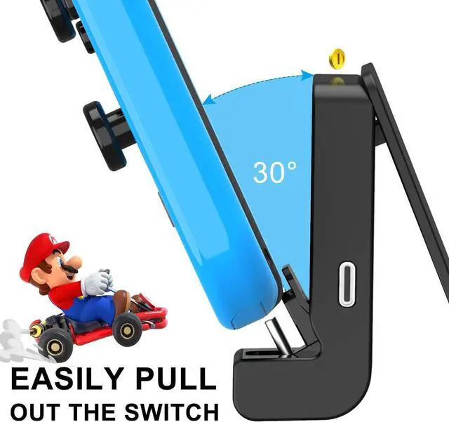 Alt view image 4 of 6 - Switch Stand for Nintendo,Charging Dock for Nintendo Switch and Nintendo Switch Lite/OLED, Portable Switch Adjustable Charging Stand with USB Type C Charger Port & USB C Charging Cable(Black)