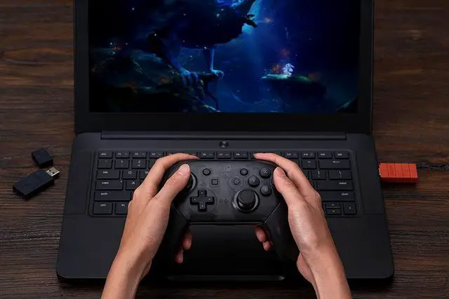 Alt view image 5 of 7 - 8BitDo Wireless USB Adapter 2 for Switch/Switch 2, Windows PC, Mac & Raspberry Pi, Compatible with Xbox Series X & S Controller, Xbox One Bluetooth Controller, Switch Pro and PS5 Controller (Brown)