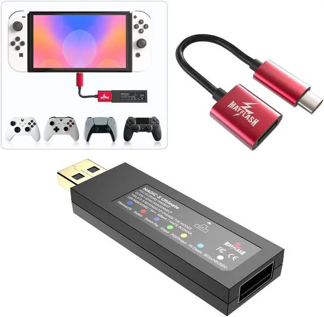 Alt view image 3 of 7 - MAYFLASH Magic-S Ultimate Wireless Bluetooth USB Adapter for PS4, Switch, macOS, Windows, Raspberry Pi, Compatible with Xbox Series X & S Controller, Xbox One Bluetooth, PS5 Controller and More