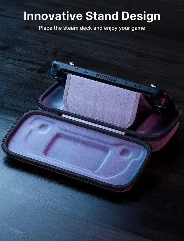 Alt view image 3 of 7 - JSAUX Carrying Case Compatible with Steam Deck/Steam Deck OLED, Protective Hard Shell Carry Case Built-in Charger Storage, Portable Travel Carrying Case for Steam Deck Console & Accessories - BG0102