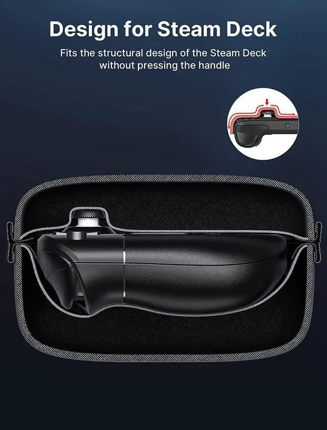 Alt view image 4 of 7 - JSAUX Carrying Case Compatible with Steam Deck/Steam Deck OLED, Protective Hard Shell Carry Case Built-in Charger Storage, Portable Travel Carrying Case for Steam Deck Console & Accessories - BG0102