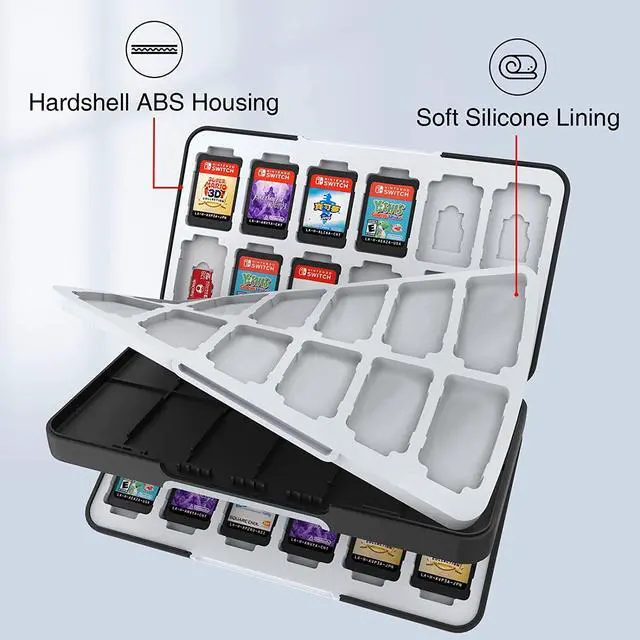Alt view image 4 of 7 - HEIYING Game Card Case for Nintendo Switch 2 / Switch OLED,Customized Pattern Portable Travel Carry Case with 48 Game Card Slots and 24 Micro SD Cards Slots