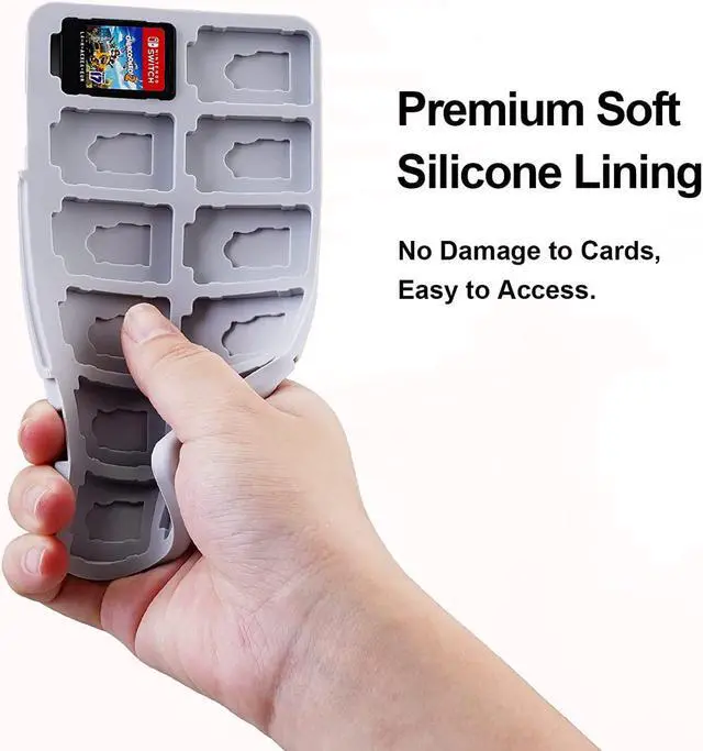 Alt view image 4 of 6 - JINGDU 48-Slot Switch Game Card Case Compatible with Switch Game Cards & micro SD Cards, the Games Holder Organizer Suitable for Switch, NS2/NS/Lite/OLED Game Card, Black