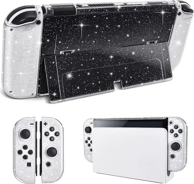 Main image of DLseego Protective Glitter Case Compatible with Switch OLED Console Updated Version, Glitter Bling Soft TPU Cover with Shock-Absorption and Anti-Scratch Design-Crystal Glitter