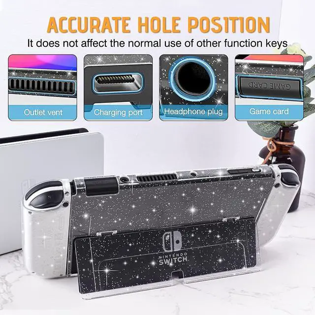 Alt view image 2 of 7 - DLseego Protective Glitter Case Compatible with Switch OLED Console Updated Version, Glitter Bling Soft TPU Cover with Shock-Absorption and Anti-Scratch Design-Crystal Glitter