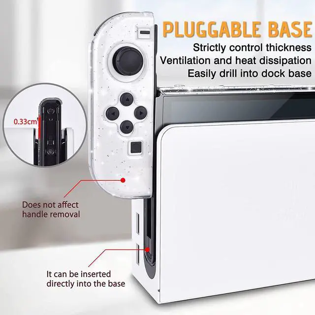 Alt view image 5 of 7 - DLseego Protective Glitter Case Compatible with Switch OLED Console Updated Version, Glitter Bling Soft TPU Cover with Shock-Absorption and Anti-Scratch Design-Crystal Glitter