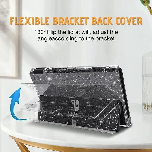 Alt view image 6 of 7 - DLseego Protective Glitter Case Compatible with Switch OLED Console Updated Version, Glitter Bling Soft TPU Cover with Shock-Absorption and Anti-Scratch Design-Crystal Glitter
