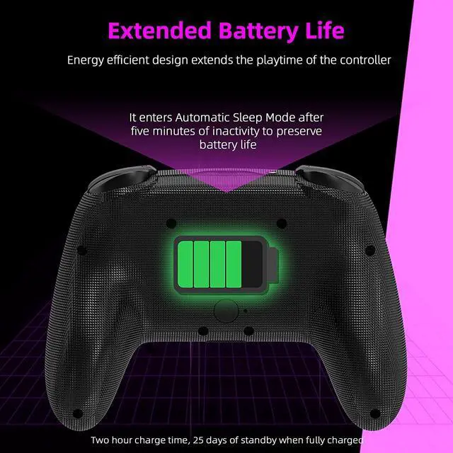 Alt view image 5 of 7 - NexiGo Wireless Controller for Switch/Switch Lite/OLED, Bluetooth Controllers for Nintendo Switch with Vibration, Motion, Turbo and LED Light (Cosmic Nebula)