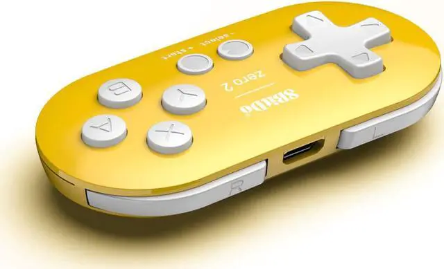 Alt view image 3 of 7 - 8Bitdo Zero 2 Bluetooth Gamepad Keychain Sized Mini Controller for Switch, Windows, Android, macOS & Raspberry Pi(Yellow Edition)