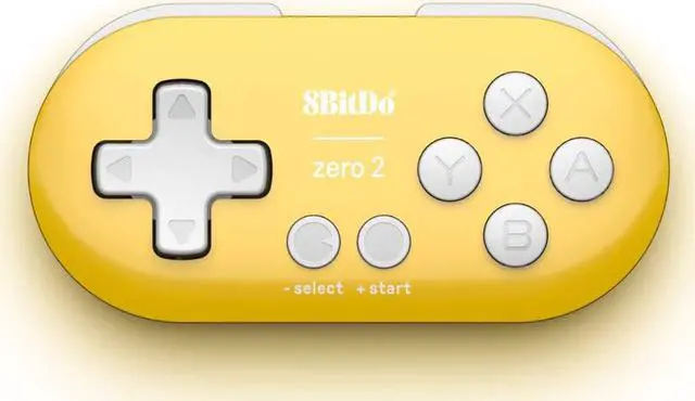 Alt view image 2 of 7 - 8Bitdo Zero 2 Bluetooth Gamepad Keychain Sized Mini Controller for Switch, Windows, Android, macOS & Raspberry Pi(Yellow Edition)