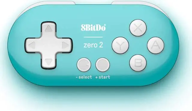 Alt view image 3 of 7 - 8Bitdo Zero 2 Bluetooth Gamepad Keychain Sized Mini Controller for Switch, Windows, Android, macOS & Raspberry Pi(Turquoise Edition)