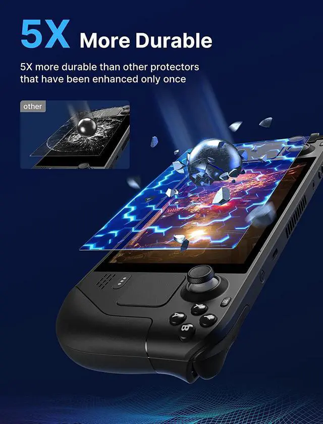Alt view image 4 of 7 - JSAUX 2-Pack Steam Deck Screen Protector, Ultra HD Glass Protector 9H Hardness Easy to Install with Guiding Frame Scratch Resistant Tempered Glass for Steam Deck/Steam Deck OLED, Come with Toolkits