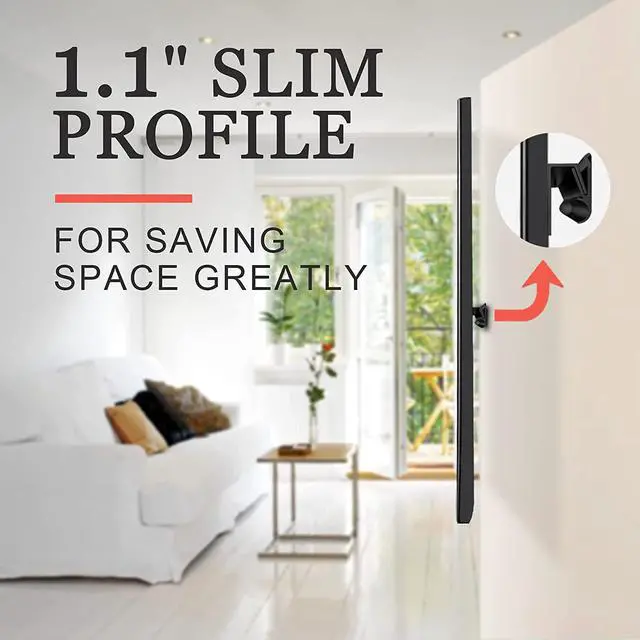Alt view image 2 of 6 - No Stud TV Wall Mount, Drywall Studless TV Hanger No Damage, No Drill, Non Screws, Dry Wall Flat Screen TVs Easy Install Bar Bracket fits VESA 12-55 inch TVs up to 99 lbs, Include Hardware Levels