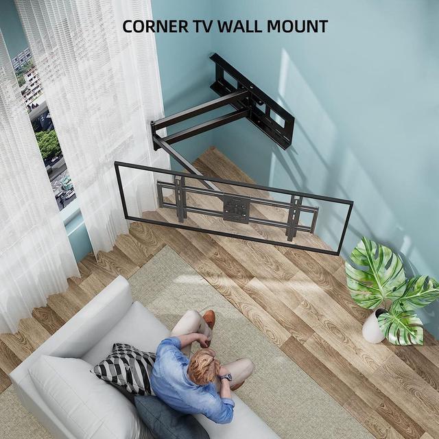 Alt view image 4 of 7 - HCMOUNTING Long Arm TV Wall Mount for 42-80 inch TVs, Full Motion TV Mount with 43 inch Extension Articulating Arms, Swivel and Tilt Wall Mount TV Bracket, Holds up to 110 lbs, Max VESA 600x400mm