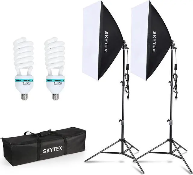 Main image of Skytex Softbox Lighting Kit 2Pack, 20x28in Soft Box | 135W 5500K E27 CFLBulb Continuous Photography Lighting, Photo Studio Lights Equipment for Camera Shooting, Video Recording