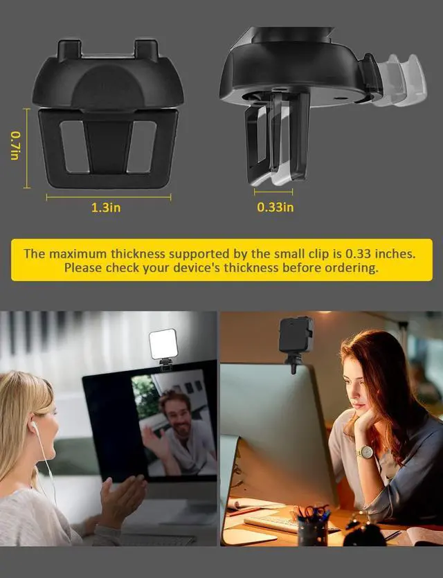 Alt view image 6 of 7 - NexiGo Glow Light for Streamers, Enhanced Video Conference Lighting Kit with Webcam Style Clip, Built-in Battery, Dimmable & Rechargeable, for Streaming, Photography, Vlogging