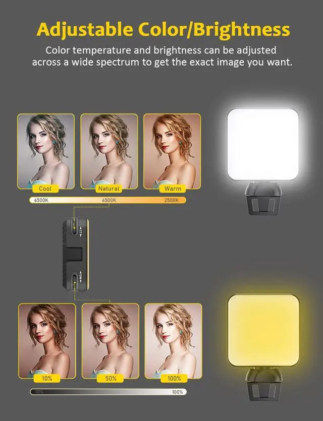 Alt view image 3 of 7 - NexiGo Glow Light for Streamers, Enhanced Video Conference Lighting Kit with Webcam Style Clip, Built-in Battery, Dimmable & Rechargeable, for Streaming, Photography, Vlogging