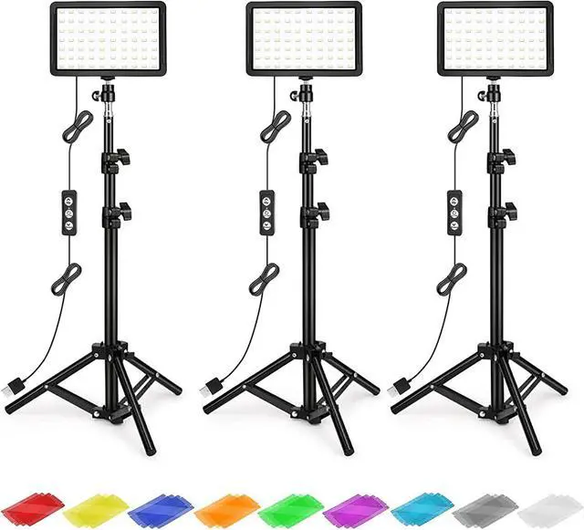 Main image of Photography Lighting Kit Dimmable 5600K USB Led Video Studio Streaming Lights with Adjustable Tripod Stand and Color Filters for Table Top/Photo Video Shooting