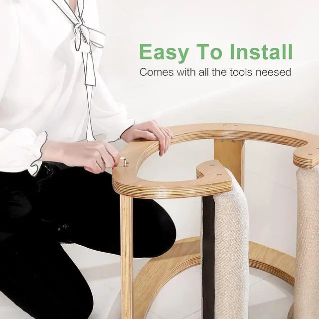 Alt view image 6 of 6 - Predawn Ergonomic Kneeling Chair,Rocking Knee Chair Upright Posture Chair for Home Office Meditation Wooden &Linen Cushion-Office Chair for Back Neck Pain Relief &Improving Posture (White Oak)